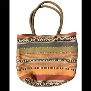 Sun and sand multicolored multi patterned tote bag shoulder bag purse. Fun!